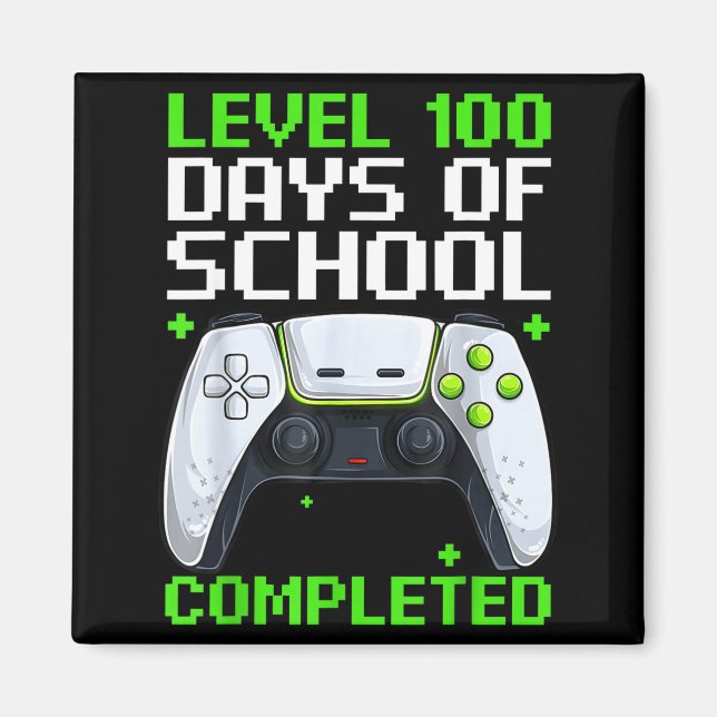 Imán Video Gamer Student 100th Day Teacher 100 Days Of  (Frente)