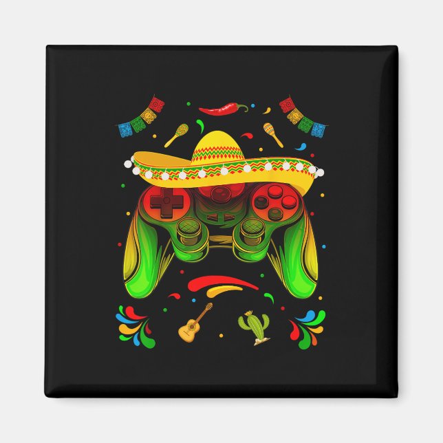 Imán Videojuego Cinco De Mayo Chicos Niños Vamos Fiesta (Frente)