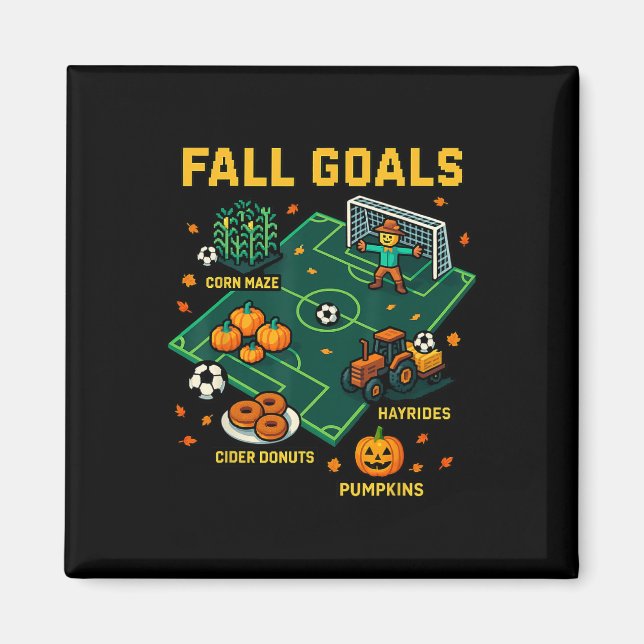 Imán Videojuego de píxeles de fútbol divertido para niñ (Frente)