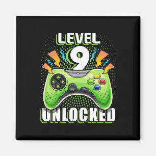 Imán Videojuego Desbloqueado Nivel 9 Gif Cumpleaños 9 J