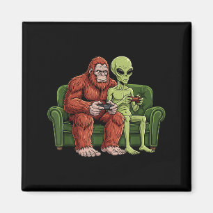 Imán Videojuegos de Bigfoot Alien Sasquatch Ufo Hombres