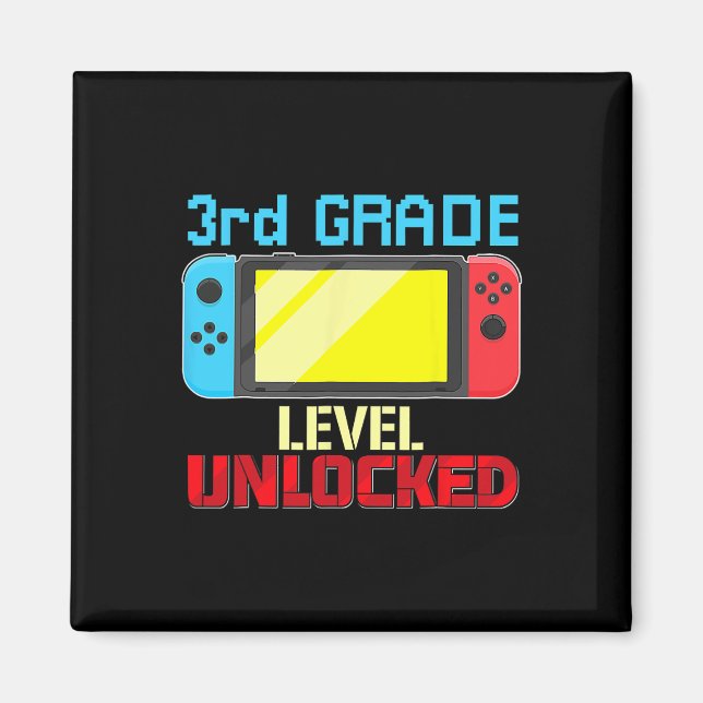 Imán Videojugador de vuelta al cole nivel 3er grado des (Frente)