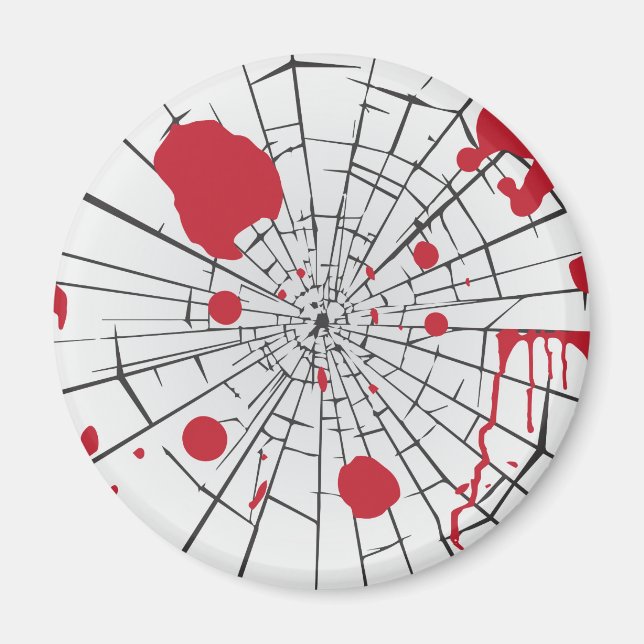 Imán vidrio destrozado de halloween (Frente)