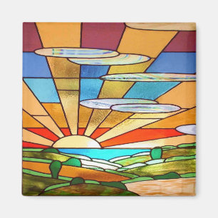 Imán Vidrio manchado Art Deco 1