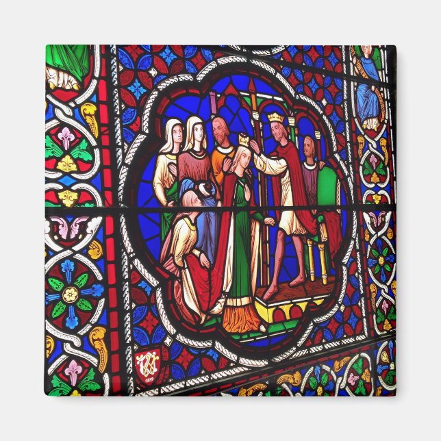 Imán Vidrio Manchado - Coronación de Esther (Frente)