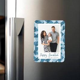 Imán Vidrio Manchado de Agua Feliz Foto de Hanukkah