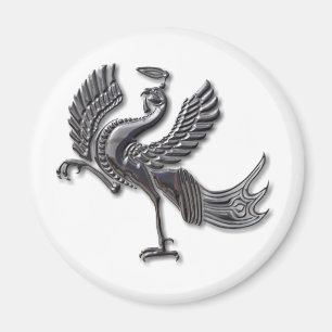 Imán Vidrio negro de pájaro rojo