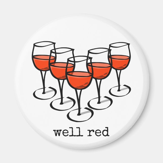 Imán Vidrio personalizado Bueno Humor De Vino Rojo