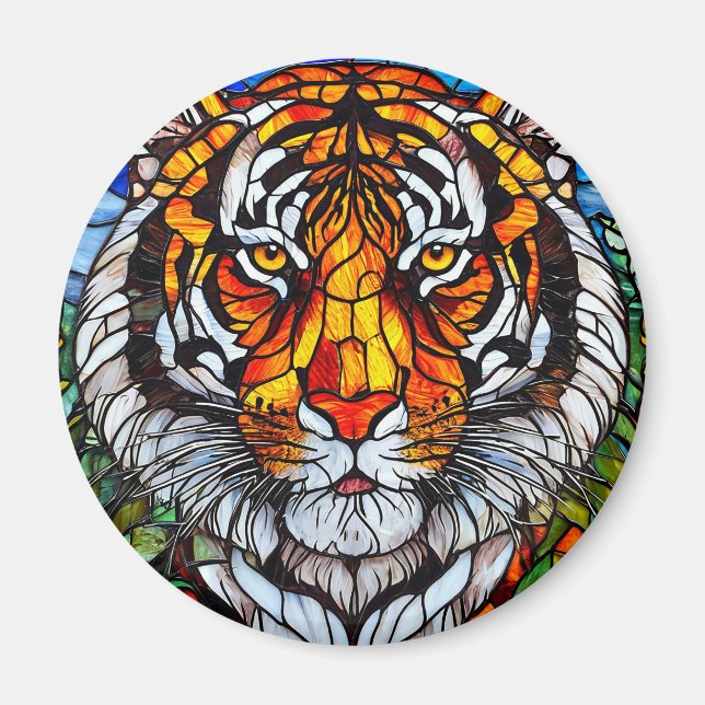 Imán Vidrio teñido de tigre (Frente)