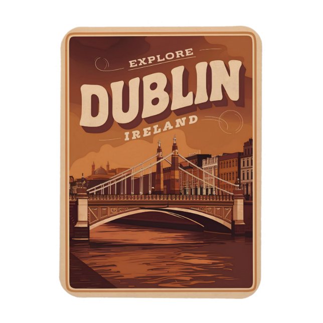 Imán Vieja ciudad de Dublín, regalos de viaje de la rep (Vertical)