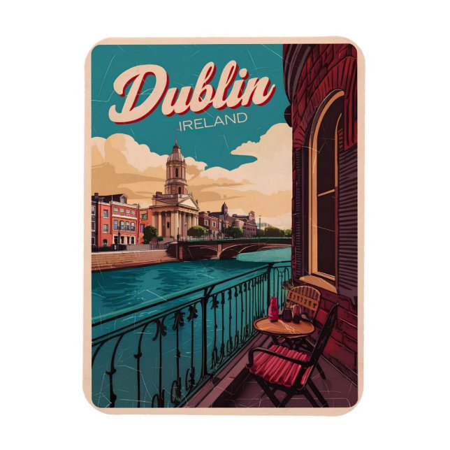 Imán Vieja ciudad de Dublín, regalos de viaje de la rep (Vertical)