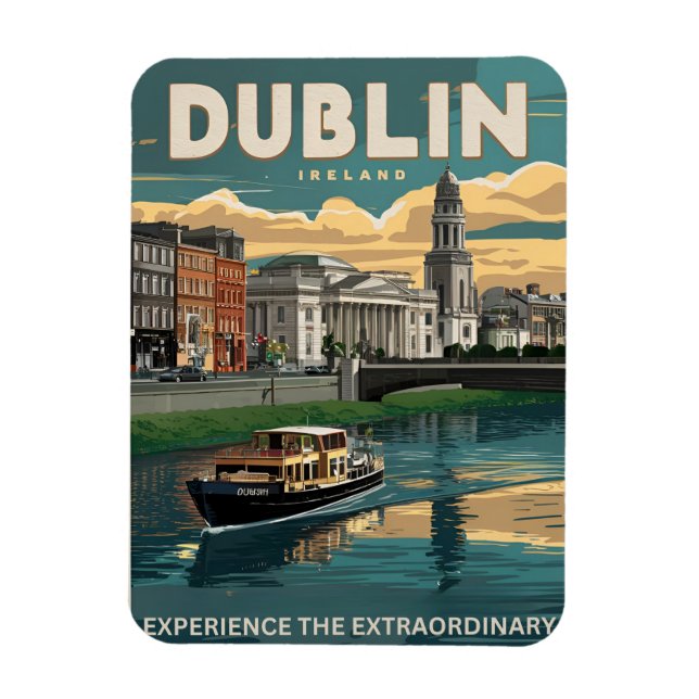 Imán Vieja ciudad de Dublín, regalos de viaje de la rep (Vertical)