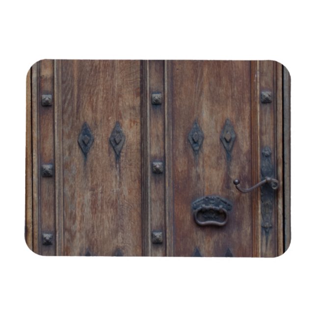 Imán Vieja puerta española de madera con pernos (Horizontal)