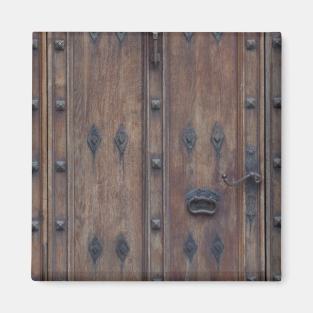 Imán Vieja puerta española de madera con pernos (Frente)