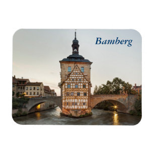 Imán Viejo ayuntamiento Bamberg y puente de Obere