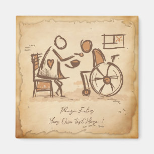 Imán Viejo cuidador de moda, asistente de Enfermería