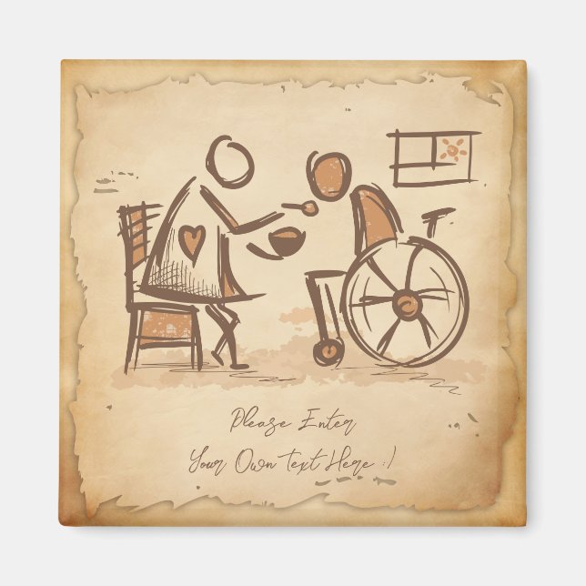 Imán Viejo cuidador de moda, asistente de Enfermería (Frente)