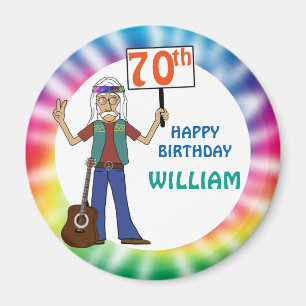 Imán Viejo Hippie Hippy Tie Dye 70 cumpleaños