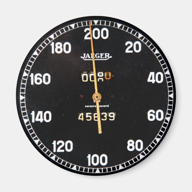 Imán Viejo indicador de velocidad de un coche de carrer (Frente)