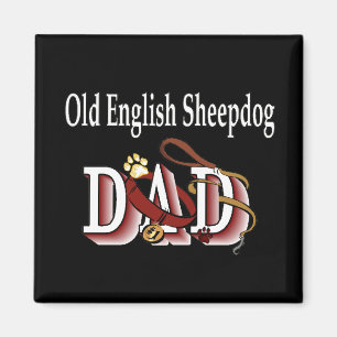 Imán viejo inglés SHEEPDOG dad Magnet
