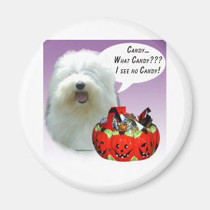 Imán Viejo perro pastor inglés Halloween Candy