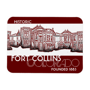 Imán viejo rojo histórico de la ciudad de Fort