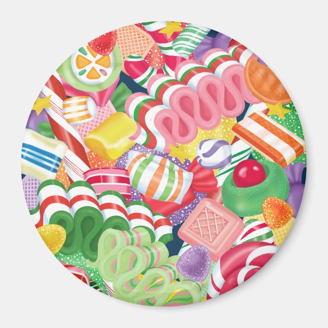 Imán Viejos Navidades de moda Candy Magnet (Frente)