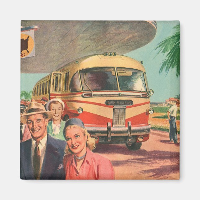 Imán Viejos pasajeros de vacaciones en la estación de a (Frente)