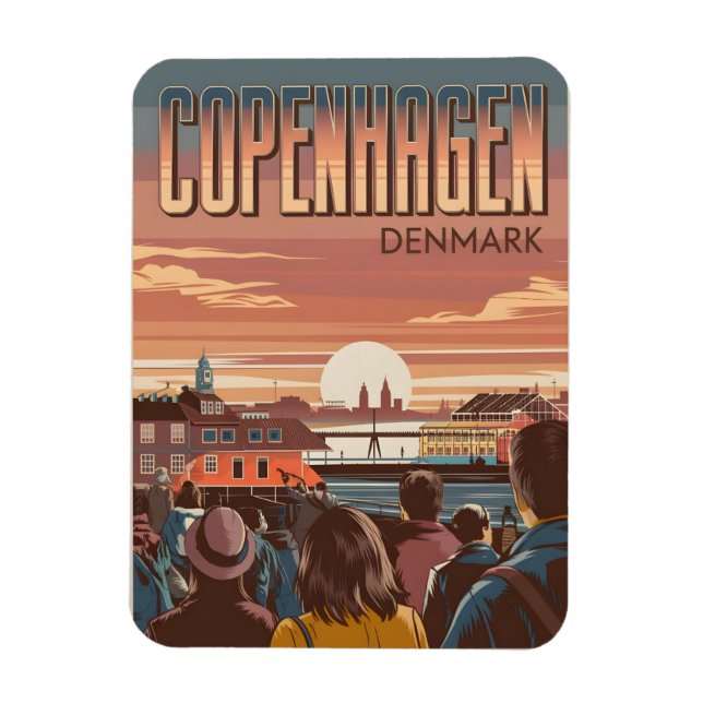 Imán Viejos turistas de Copenhague viajes regalos de pu (Vertical)