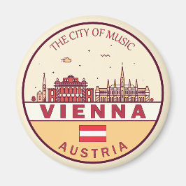 Imán Viena Austria City Skyline Emblem