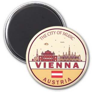 Imán Viena Austria City Skyline Emblem
