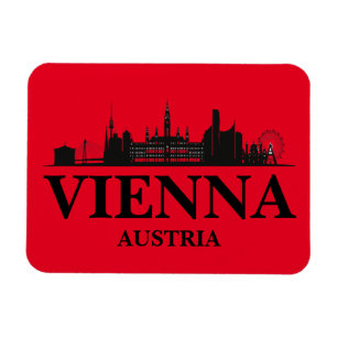 Imán Viena Austria Cityscape Black White