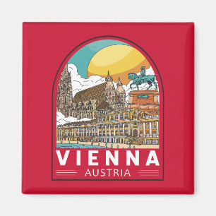 Imán Viena Austria Travel Retro Emblem