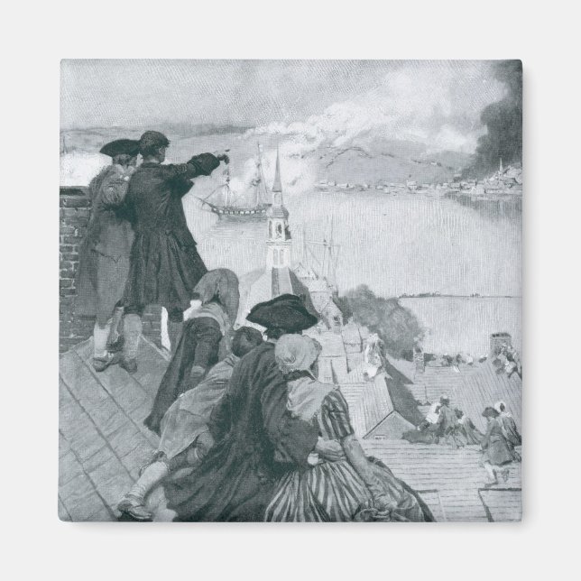 Imán Viendo la lucha en el ilustracion Bunker Hill (Frente)