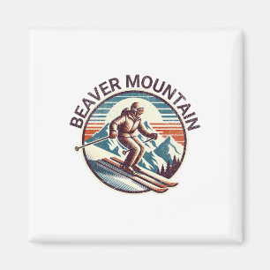 Imán Viento Retro Vintage Beaver Mountain Utah Ski Reso