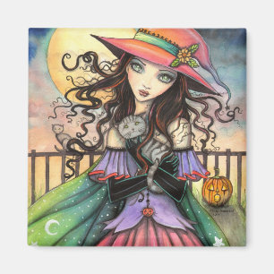 Imán Vientos de Arte Fantástico de Bruja de Halloween