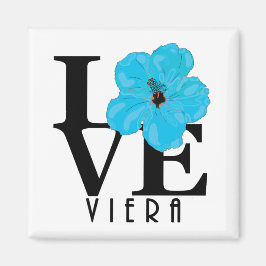 Imán Viera LOVE Blue Hibiscus Magnet