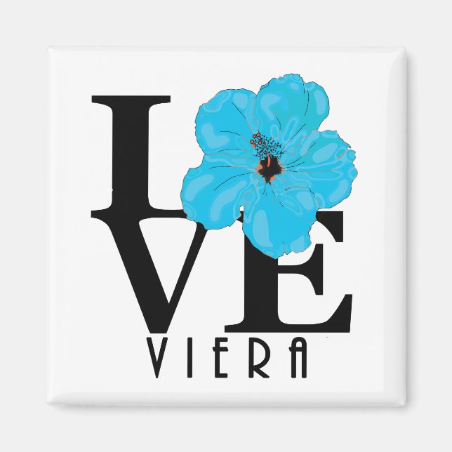 Imán Viera LOVE Blue Hibiscus Magnet (Frente)