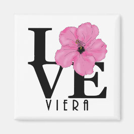 Imán Viera LOVE Pink Hibiscus Magnet