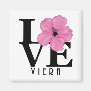 Imán Viera LOVE Pink Hibiscus Magnet