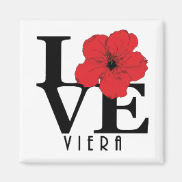 Imán Viera LOVE Red Hibiscus Magnet
