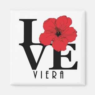 Imán Viera LOVE Red Hibiscus Magnet