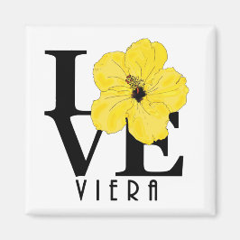 Imán Viera LOVE Yellow Hibiscus Magnet