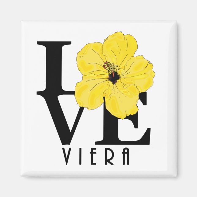 Imán Viera LOVE Yellow Hibiscus Magnet (Frente)