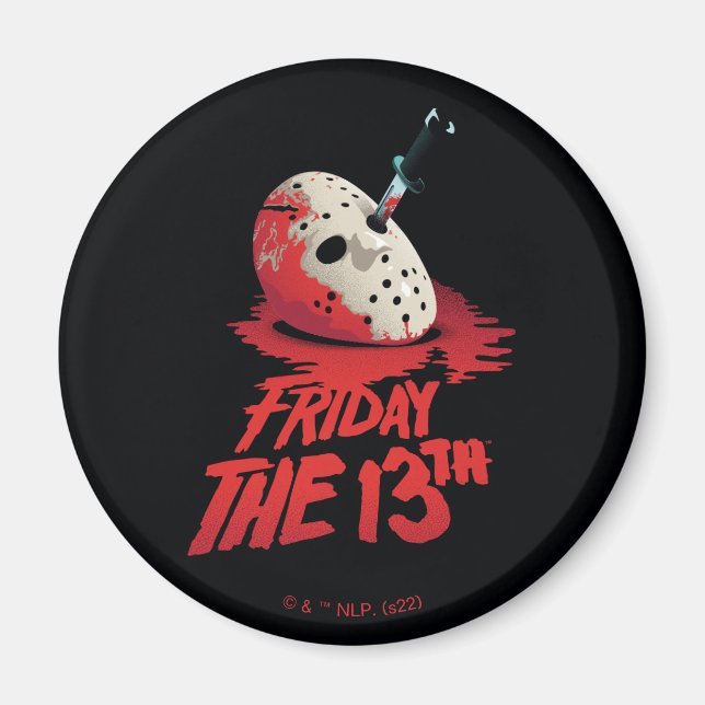Imán Viernes 13 | Cuchillo a través de una máscara de h (Frente)