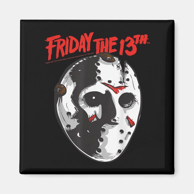 Imán Viernes 13 de Halloween Diseño Máscara de arte (Frente)