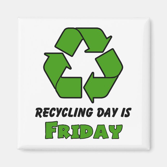 Imán Viernes de reciclaje (Frente)