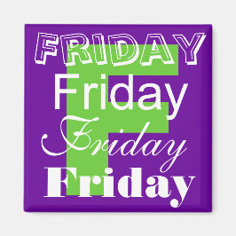 Imán Viernes Día laborable de la semana Magnet