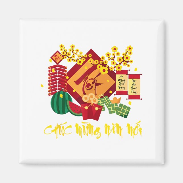 Imán Vietnamese Lunar New Year 2026 Tet Viet Chuc Mung  (Frente)