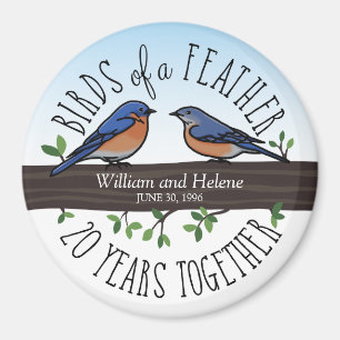 Imán vigésimo Aniversario de boda, Bluebirds de una